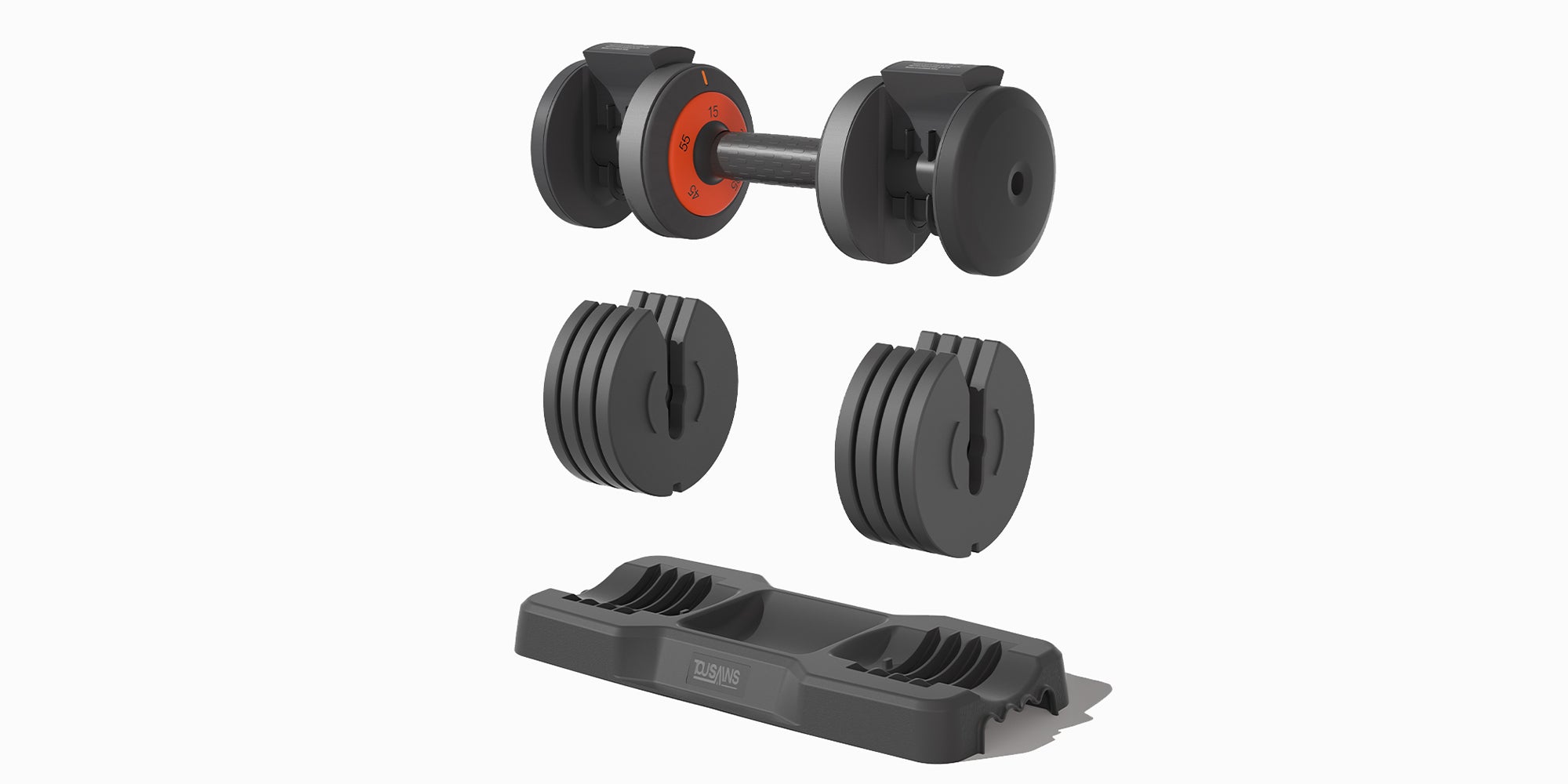 Tousains Adjustable Dumbbell MX55 components