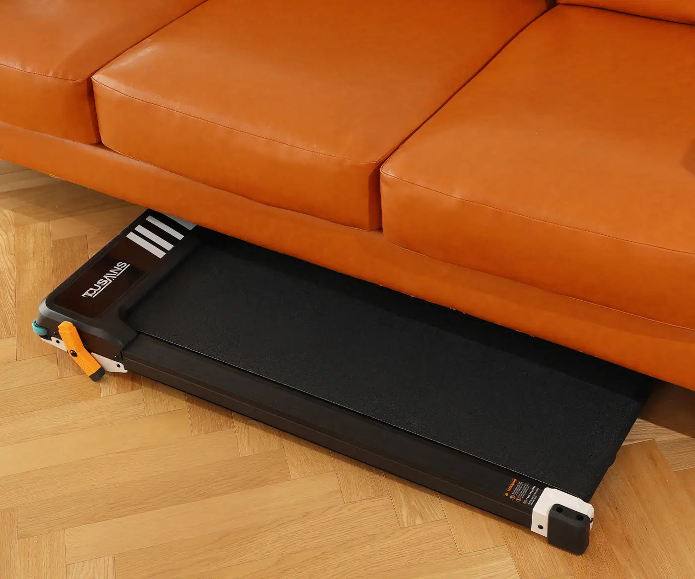 Tousains compact home treadmill can be placed under the sofa