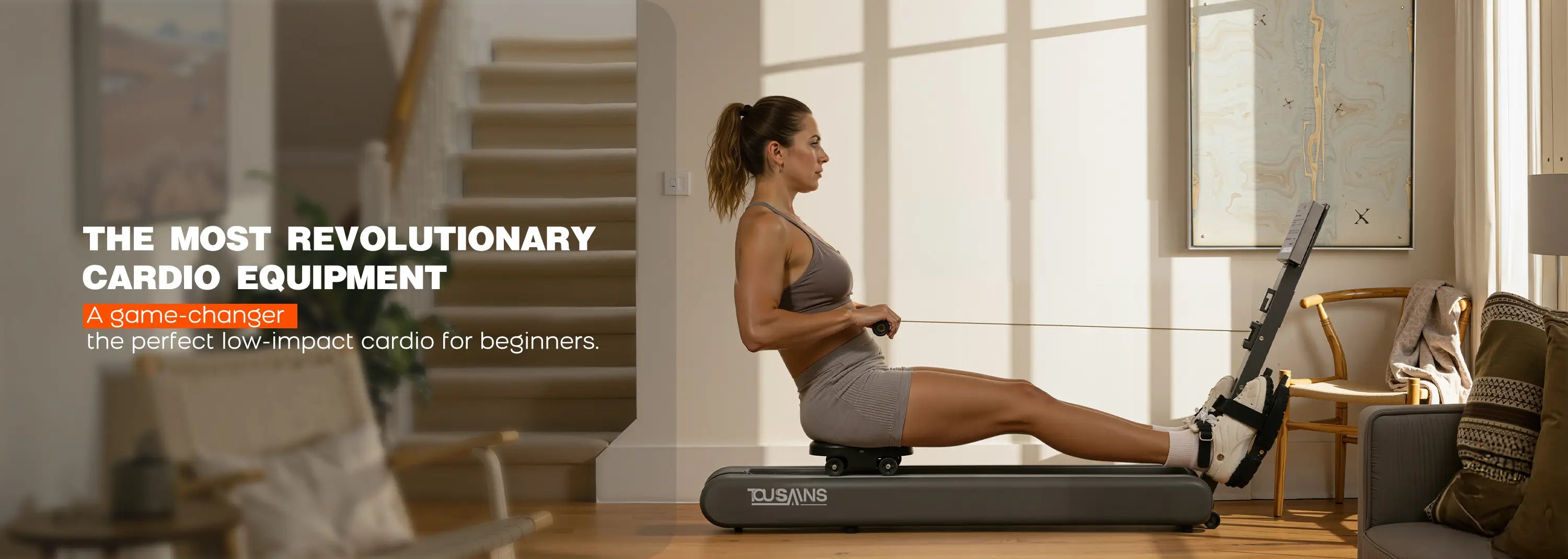 Tousains Fitness rowing machine for full-body exercise at home