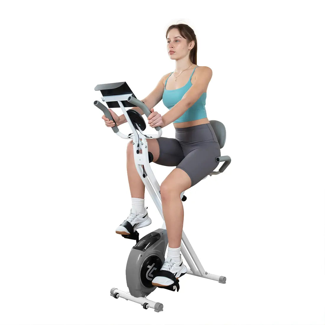 Tousains foldable exercise bike: white 